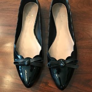 Kate Spade scalloped edge patent leather flats